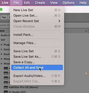 ableton saving