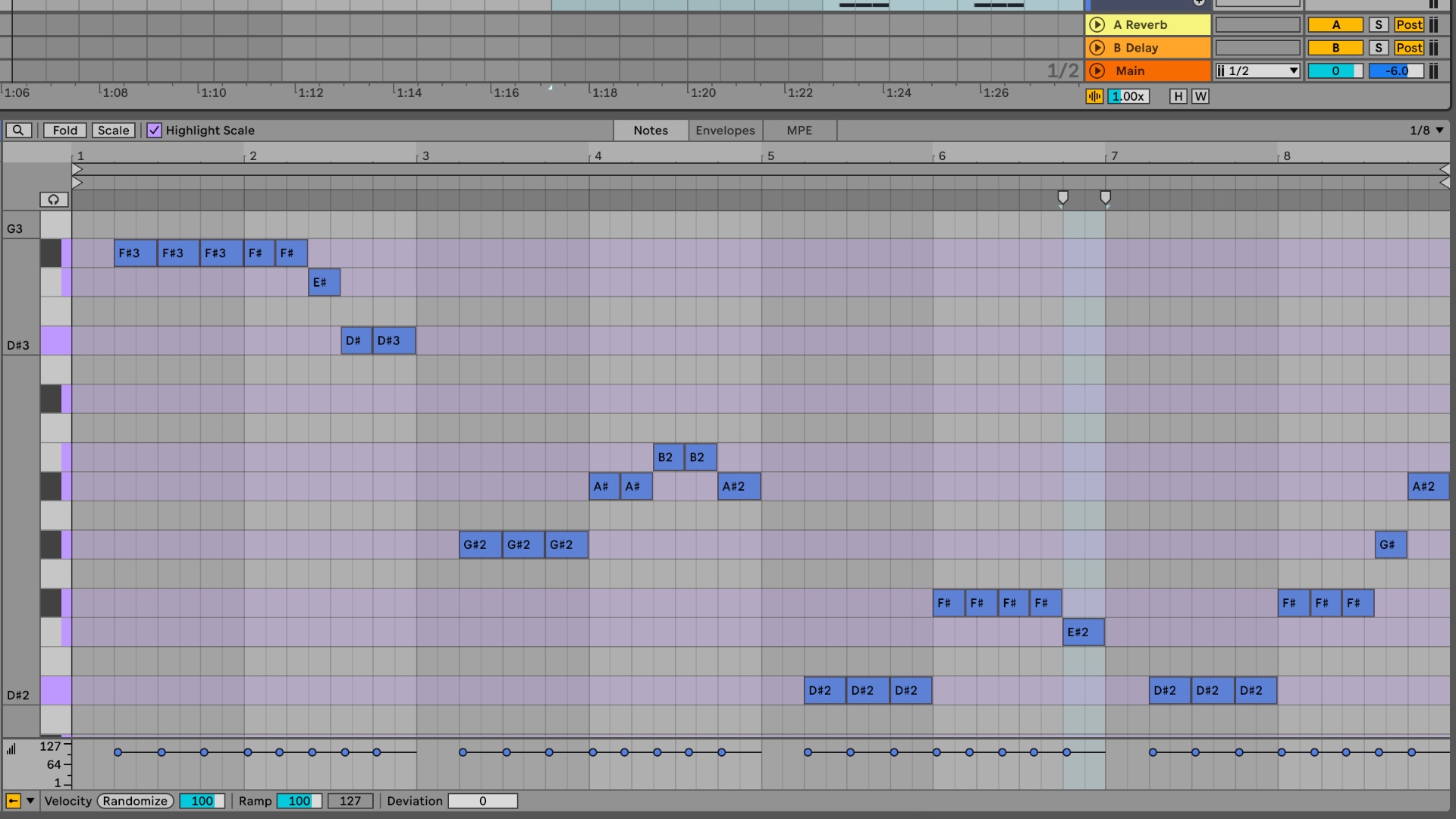 dnb ableton piano roll